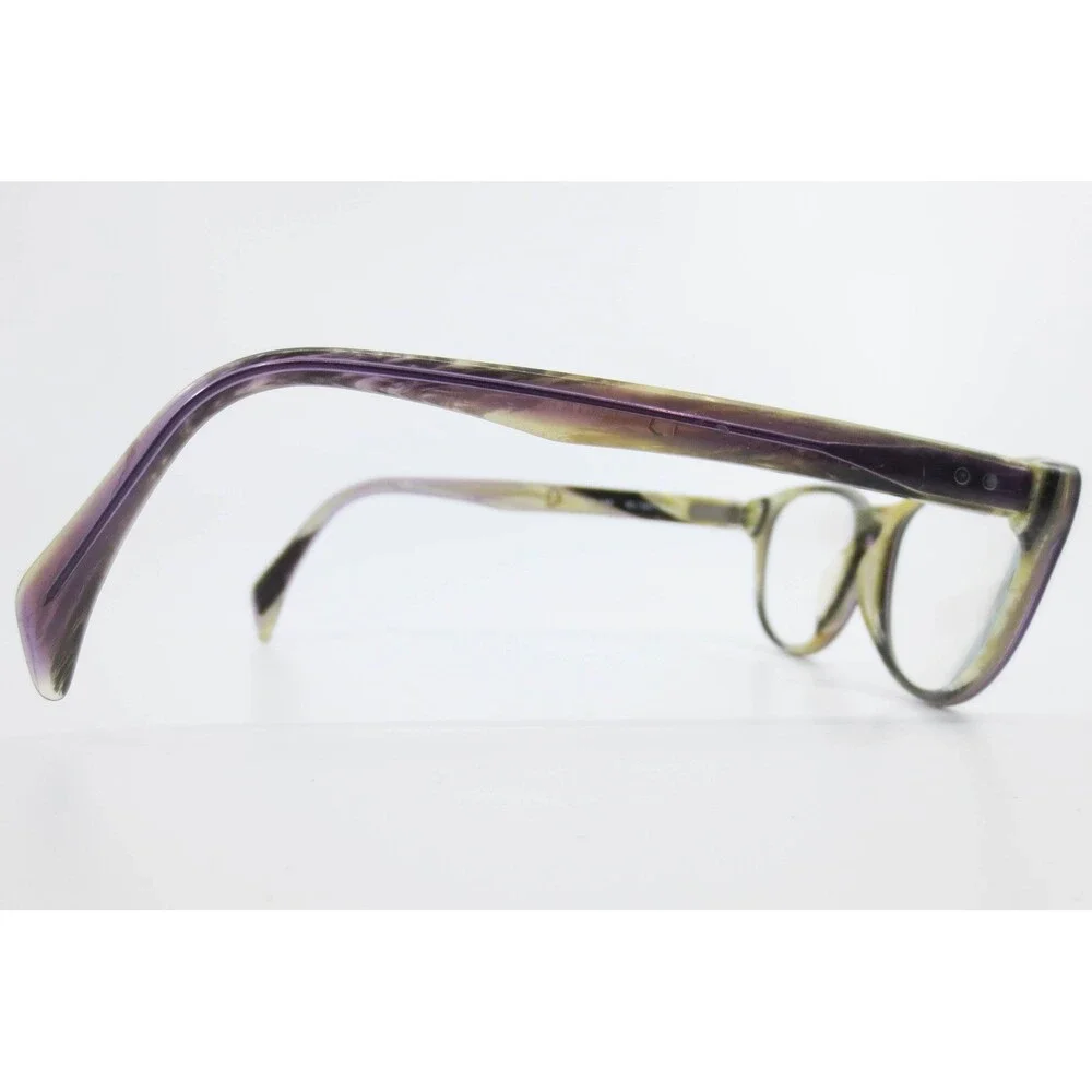 Alain Mikli ML1361 C001 Purple Olive Marbled Cat Eye Eyeglasses Frames 52-17-140